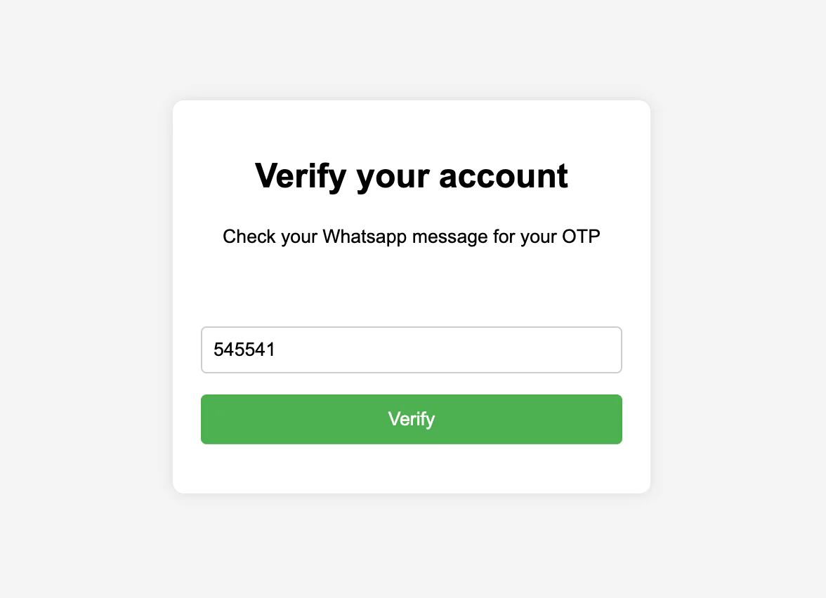 Account Verification Page