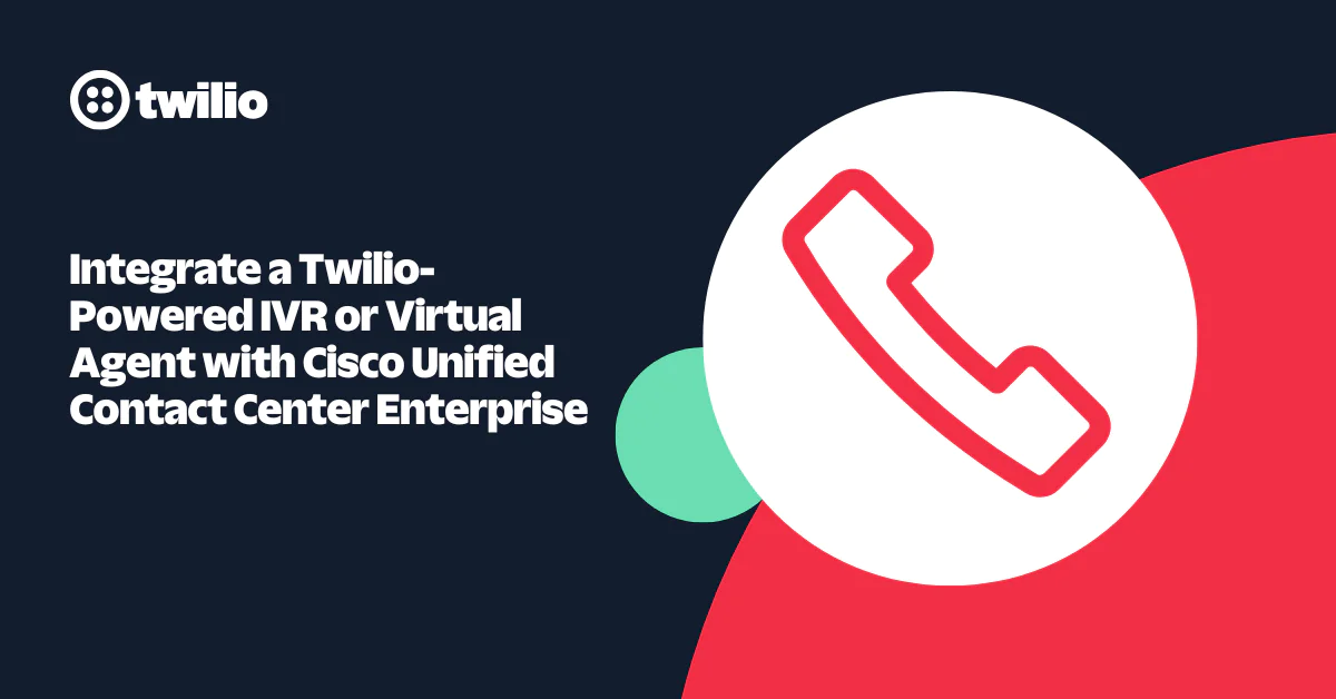 Twilio and Cisco IVR or Virtual Agent integration promotional graphic