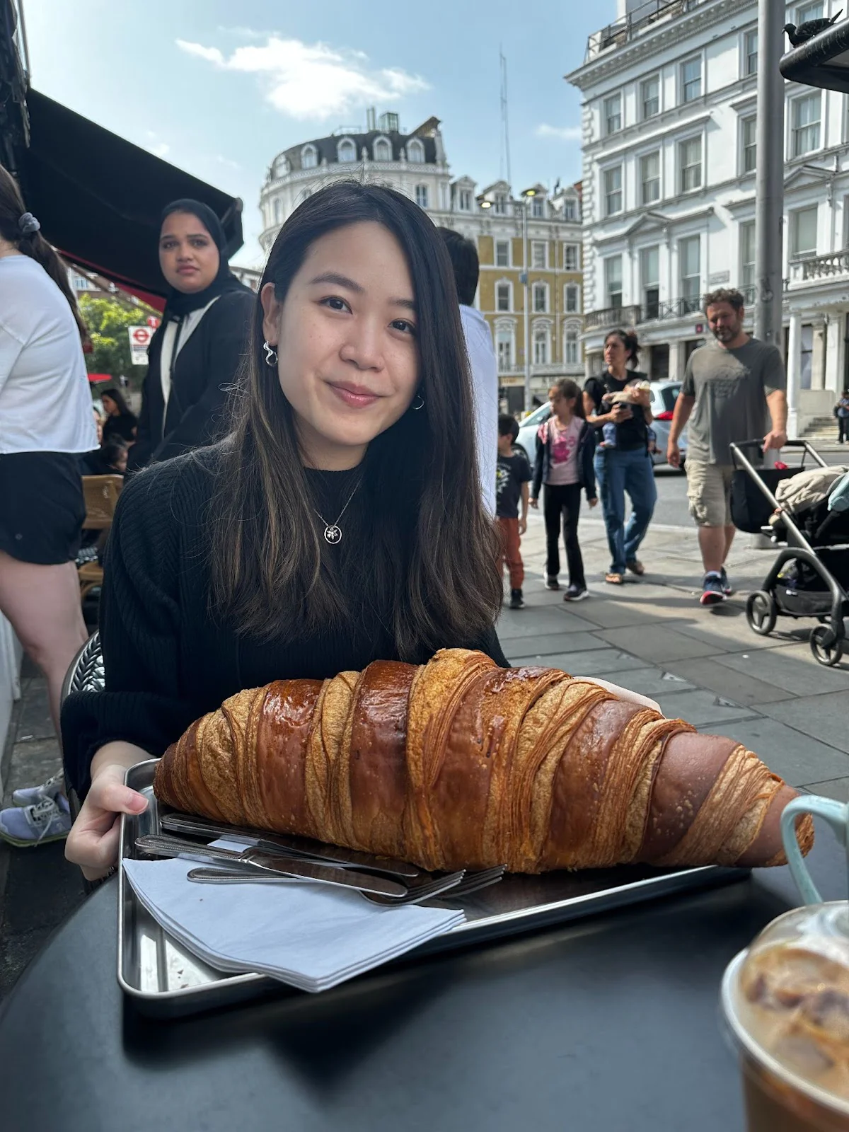 Anni and her super size croissant