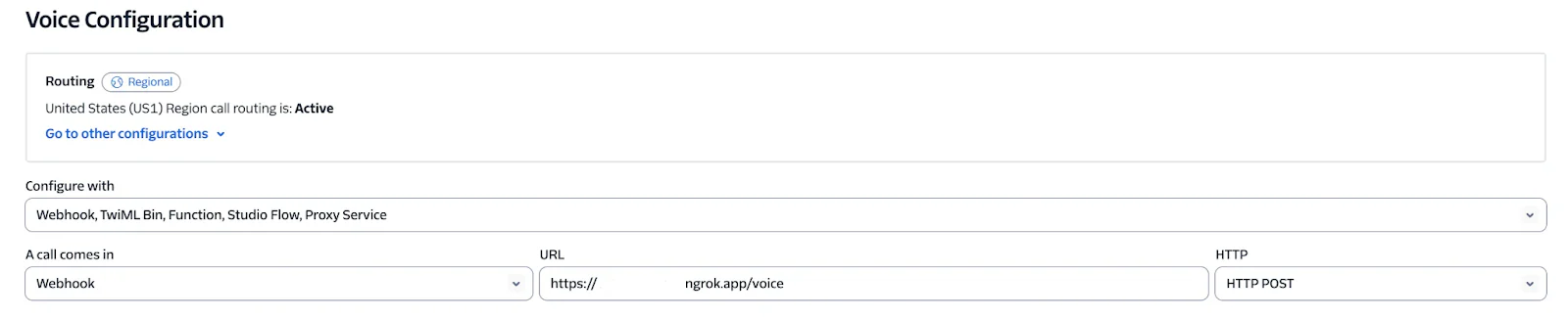 A Twilio Console screenshot