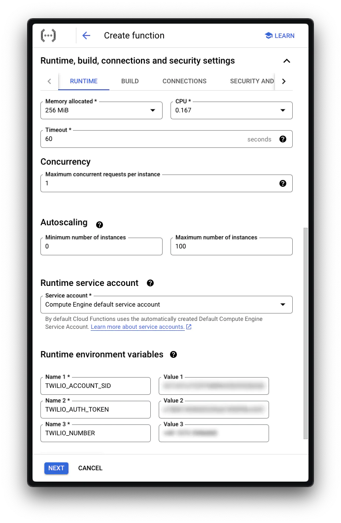 Create function flow Create function flow