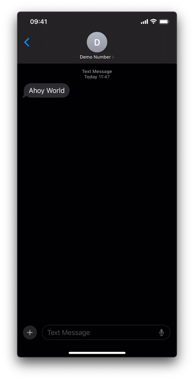 Screenshot of the received message Screenshot of the received message