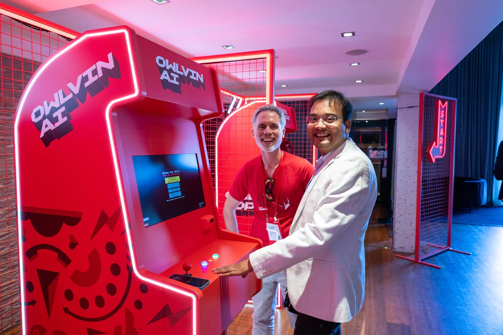 Interacting with the Owlvin AI Arcade game at SIGNAL Sydney 2025