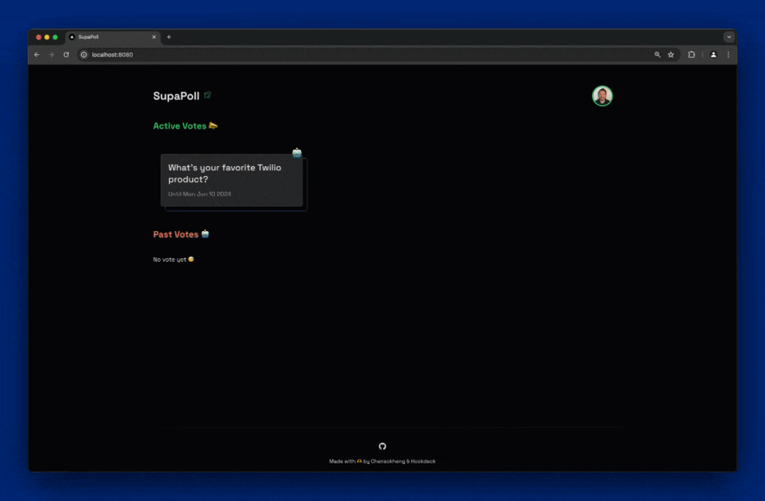 SupaPoll create a new poll