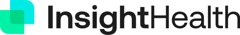Logo of Insight Health with a teal and green symbol beside the text.