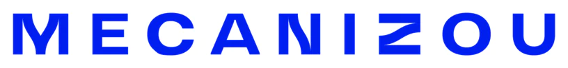 Bold blue text spelling 'MECANIZOU' on a white background.