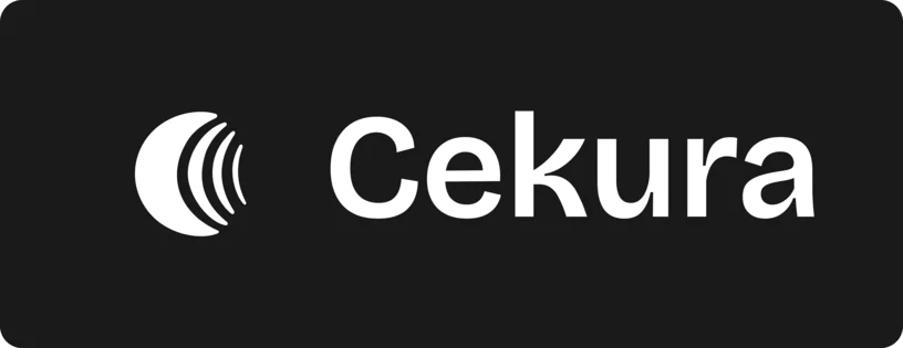 Black and white Cekura logo with a circular wave symbol on the left.