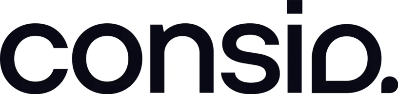 Black text logo reading consib with a period at the end on a white background.