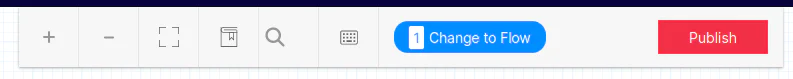 Header bar, to publish your flow Header bar, to publish your flow