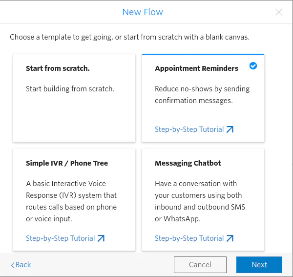 Template selection for preferable no-code flow Template selection for preferable no-code flow