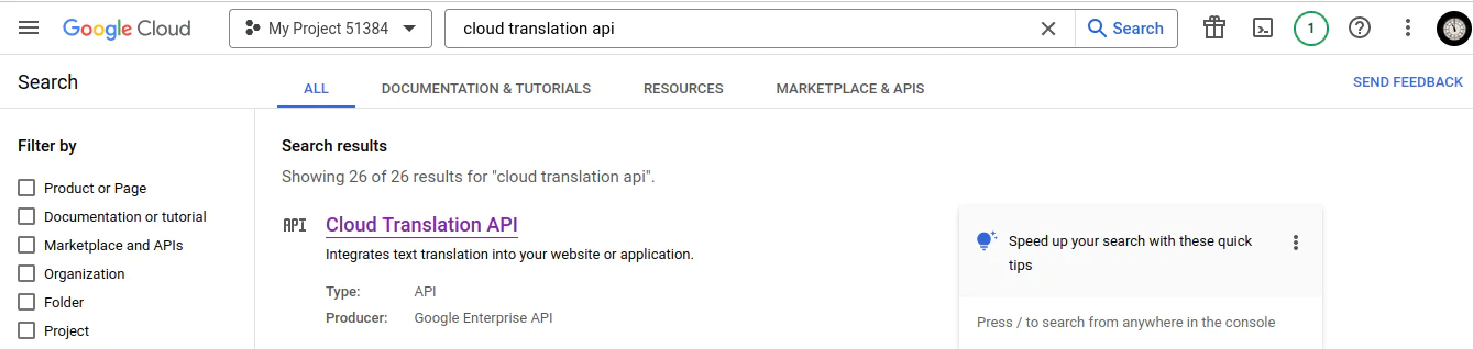 Cloud translation API Cloud translation API