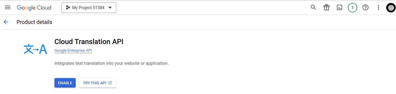 Cloud Translation API selection Cloud Translation API selection
