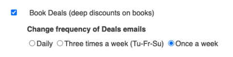 Promotional Newsletter Sign-Up Options for Various Themes Six newsletter promotional banners with sign-up buttons for history, literature, LGBTQ+, horror, nonfiction, and romance.