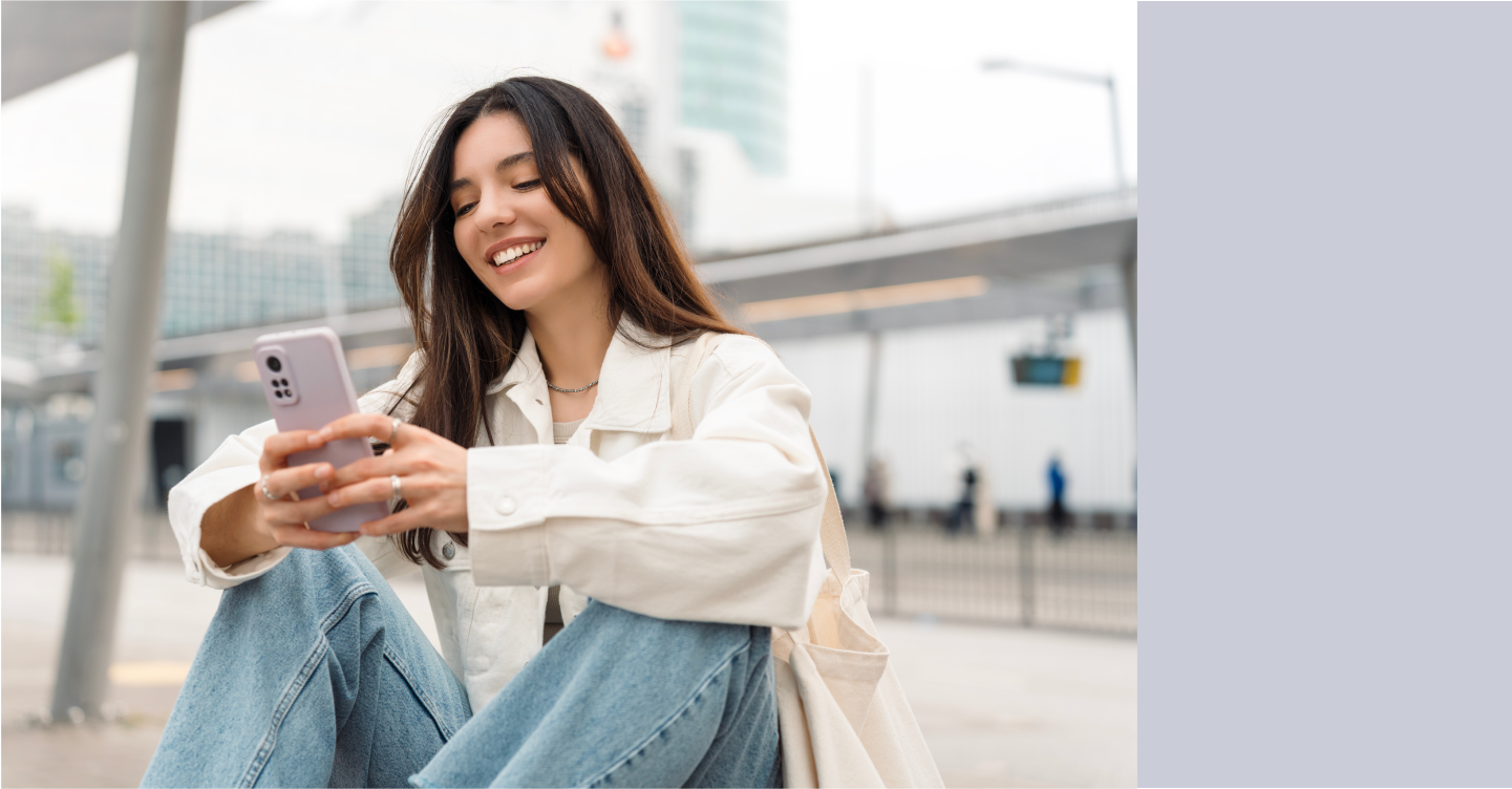 Lady using a smartphone