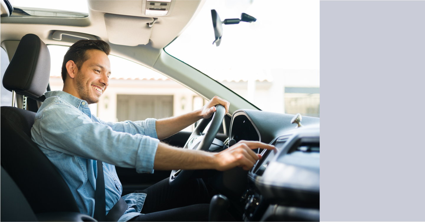 Man driving a car