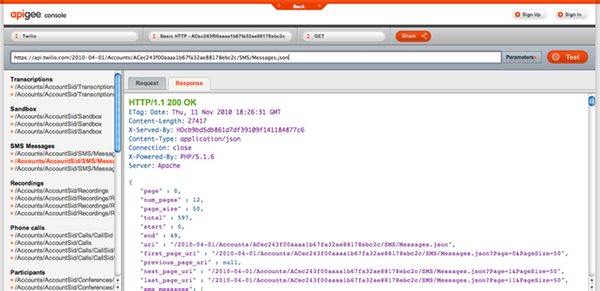 Apigee-twilio-console