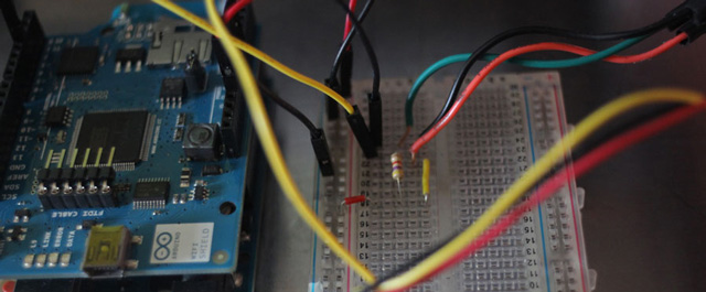 Arduino circuit with breadboard.