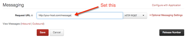 Set messaging URL