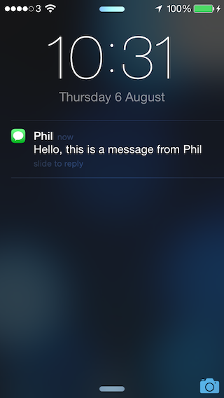 If you run the code, you should receive a message from the name you use instead of the number.
