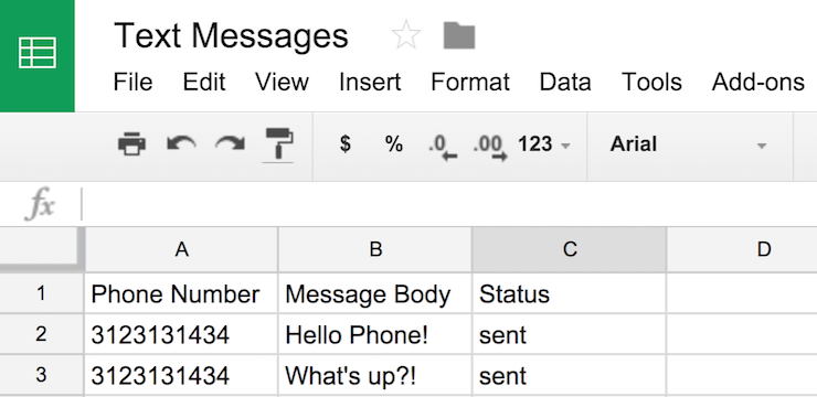 So sendest du eine SMS-Nachricht aus einer Google-Tabelle
