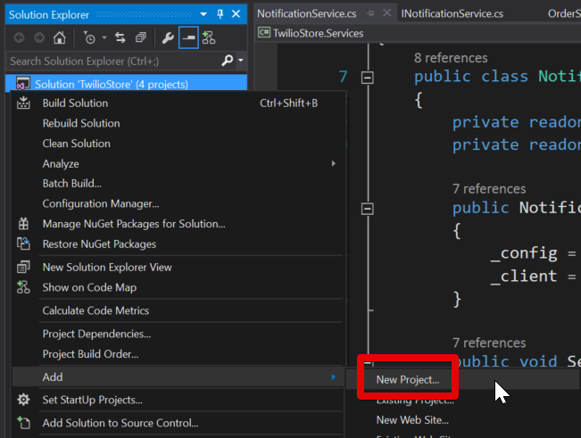 Visual Studio - Add Test Project