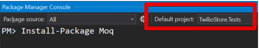 Visual Studio - Install Moq Package