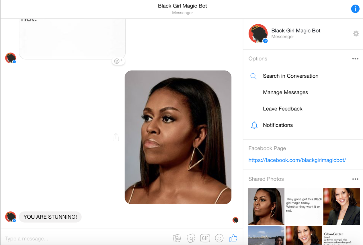 réception de messages du bot dans messenger