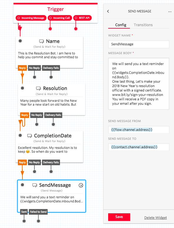 Create and send the contract