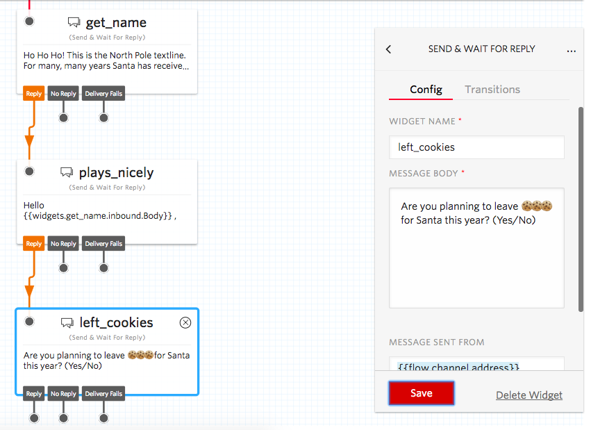 adding an sms widget in twilio studio