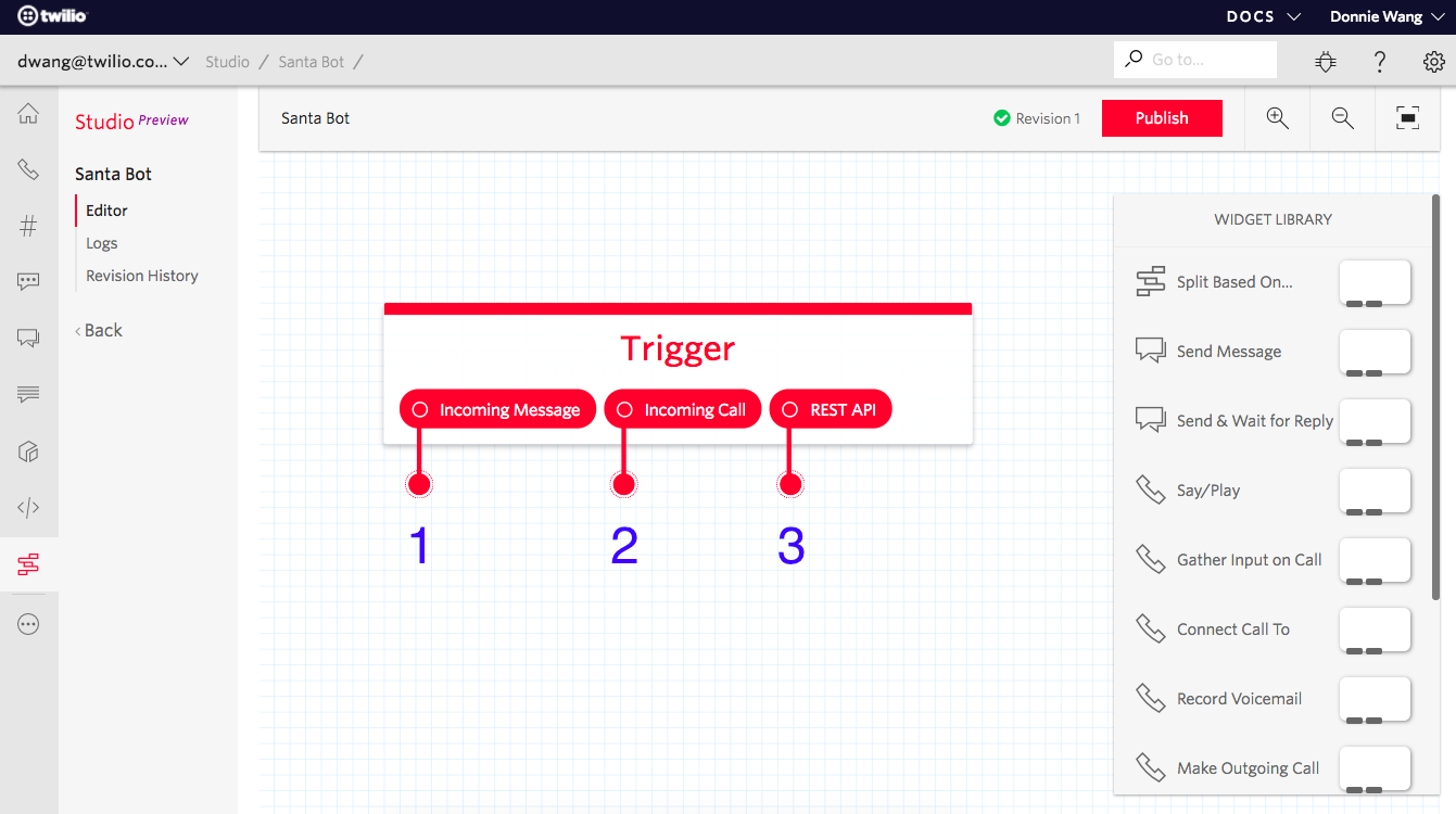 triggers for twilio studio flow