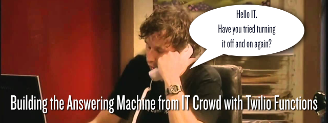 Picture of Roy from IT Crowd answering the phone