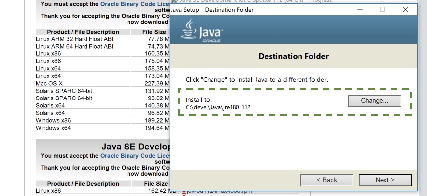 Change JRE installation directory.