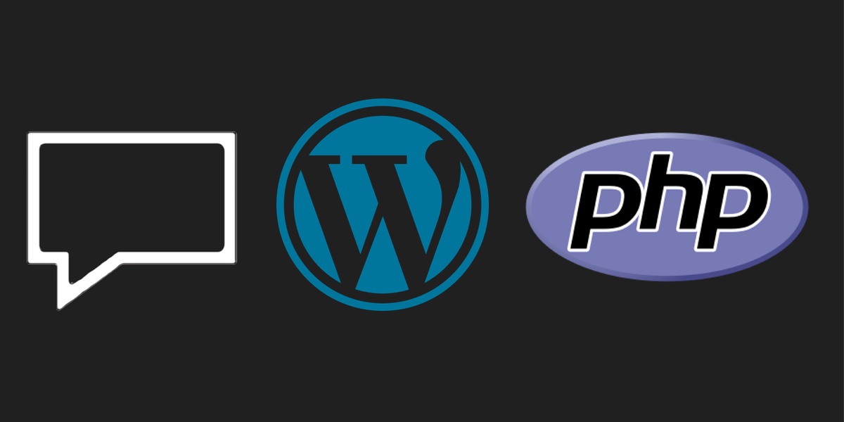 SMS, WordPress and PHP logos.