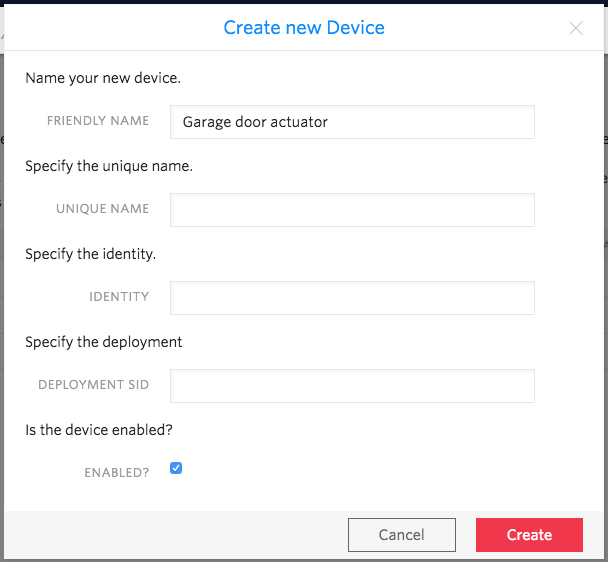 Creating a device in Twilio Sync for IoT