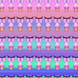 An animation of lots of tongues licking lots of ice creams.