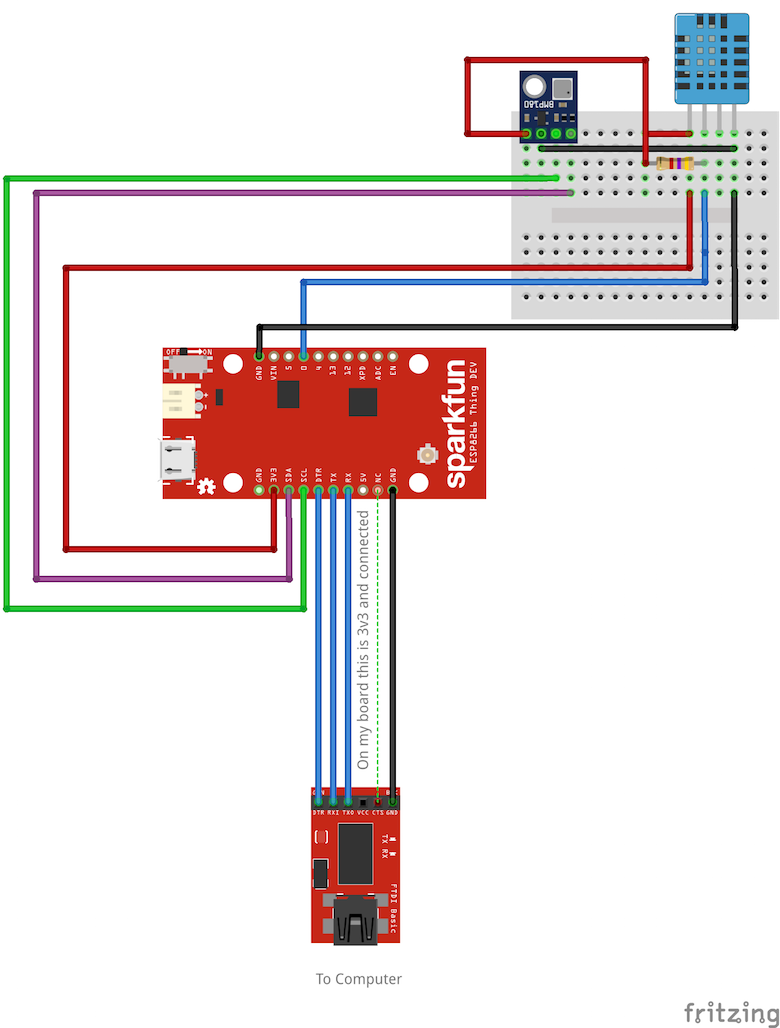 AWS Weather Station Breadboard