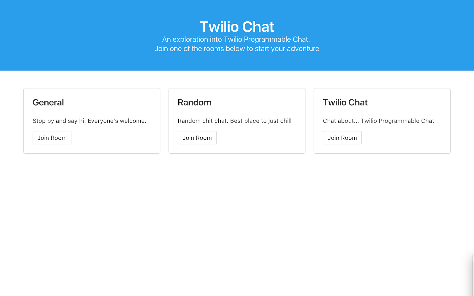 Twilio chat example app