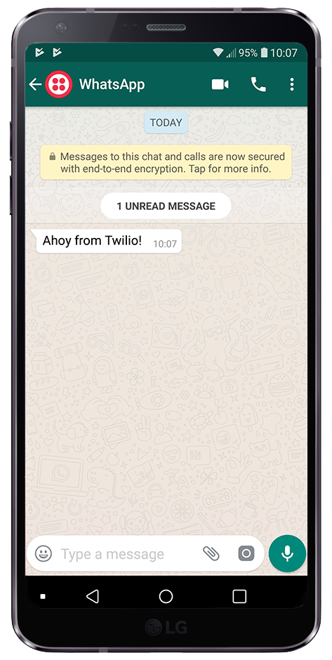 Tela do WhatsApp com demonstração em funcionamento.