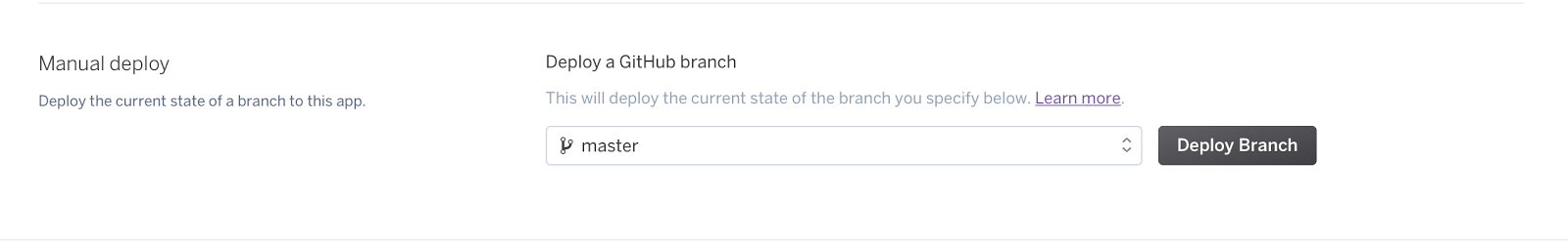 Deploying from a branch to Heroku