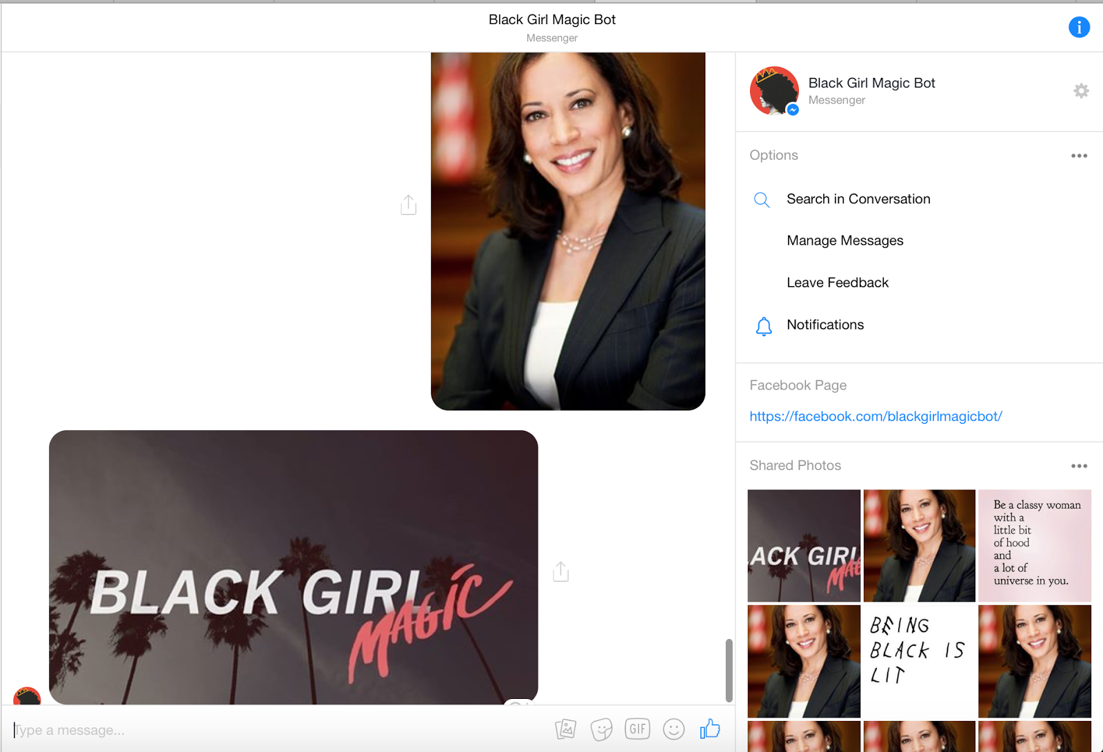 Black Girl Magic Facebook Messenger bot