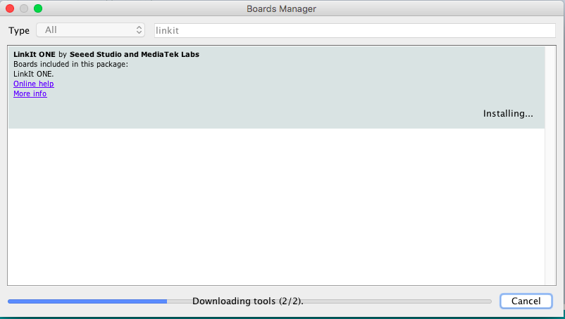 Boards Manager LinkIt