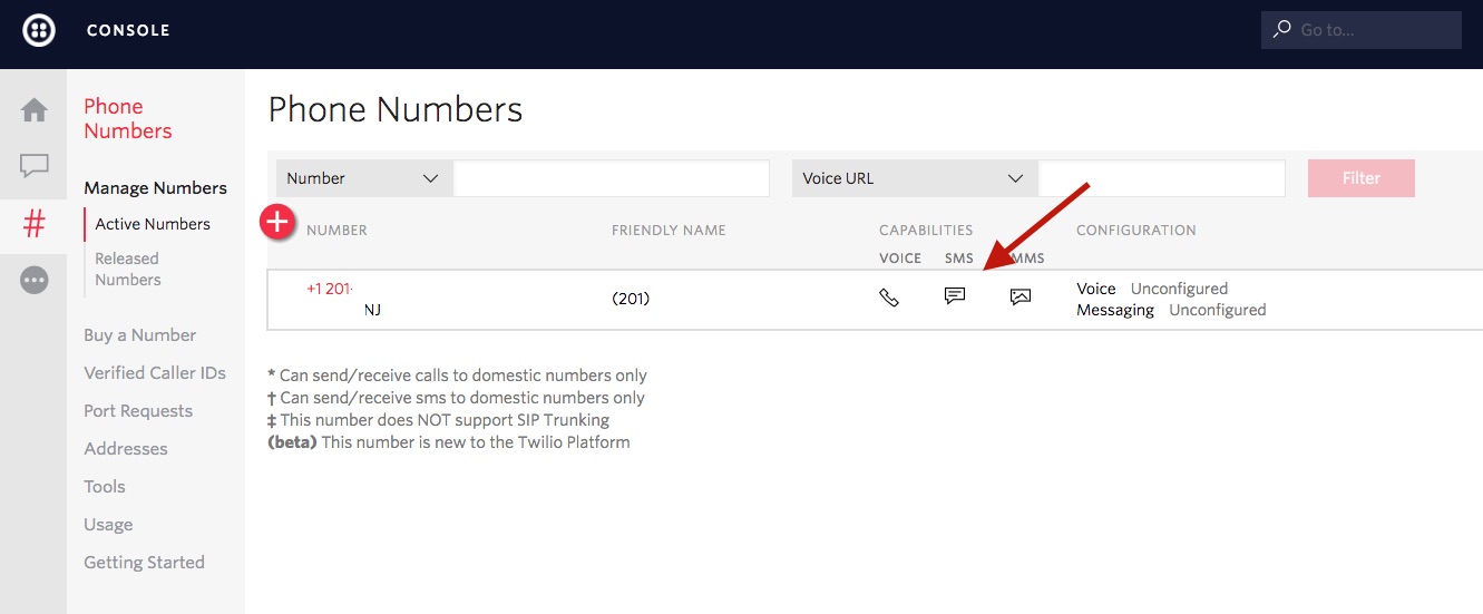 Checking a Twilio Phone Number for SMS Capability