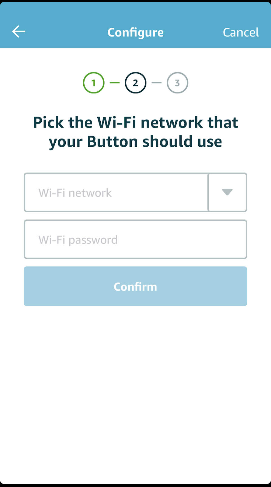 Configuring a WiFi network for the IoT button to use