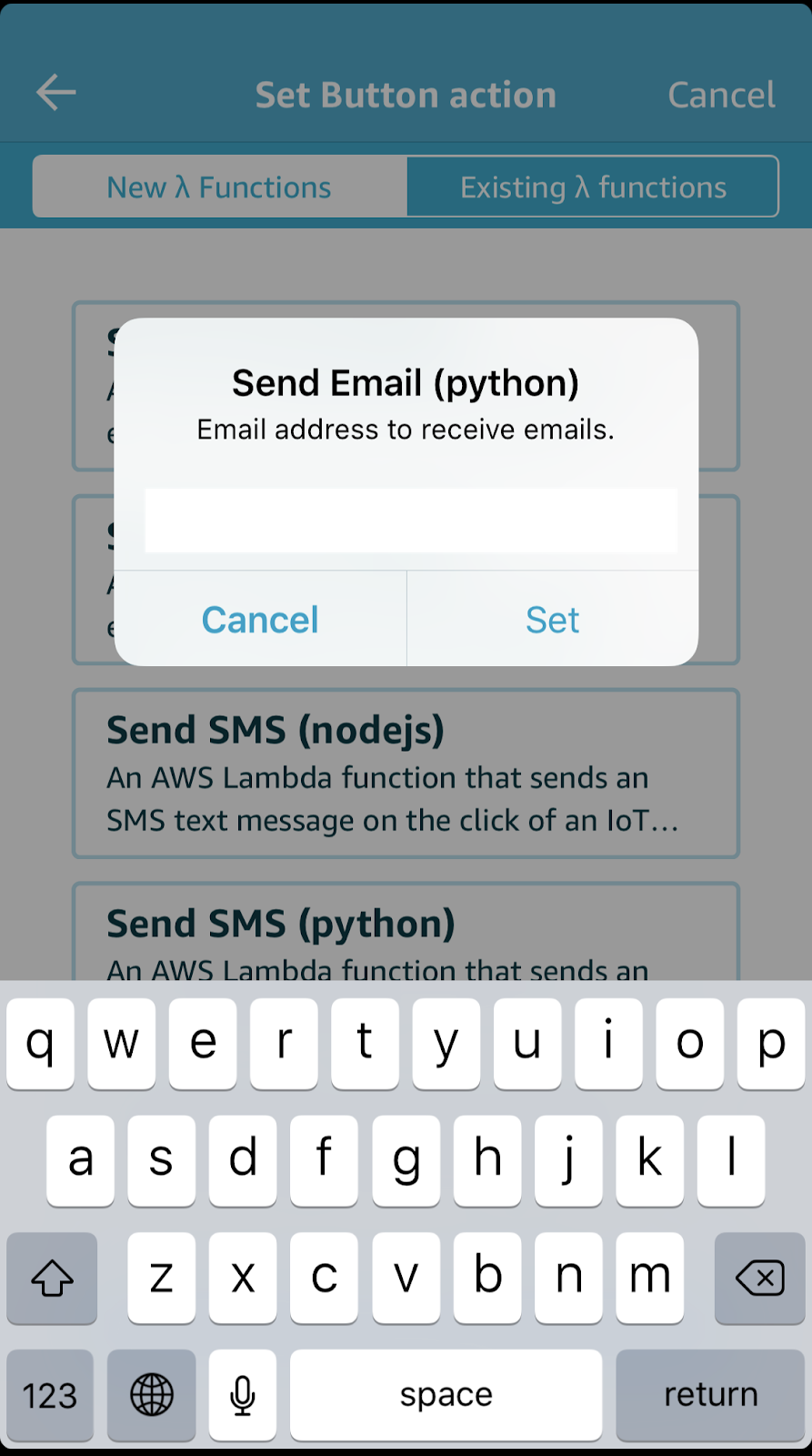 Amazon IoT button send email with Python
