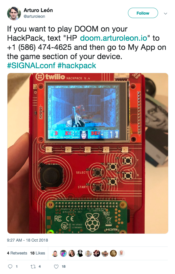 Games installed on open source hardware badge, Hackpack v4.