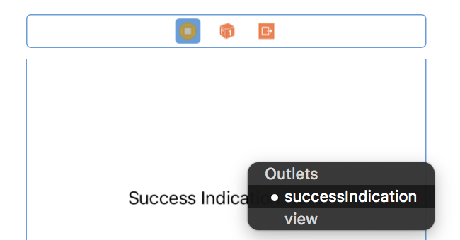 xcode success outlet