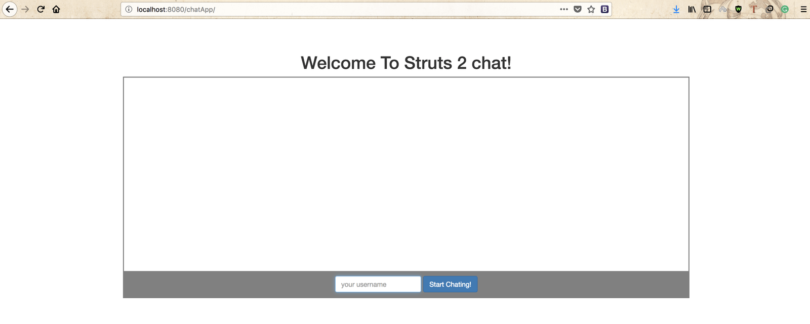 Java Struts 2 Chat