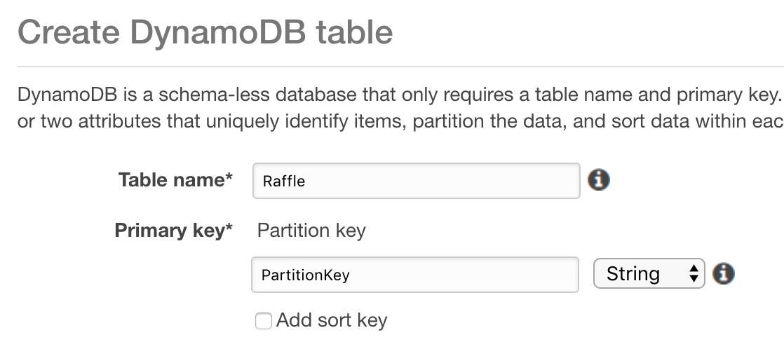 Create a DynamoDB Table