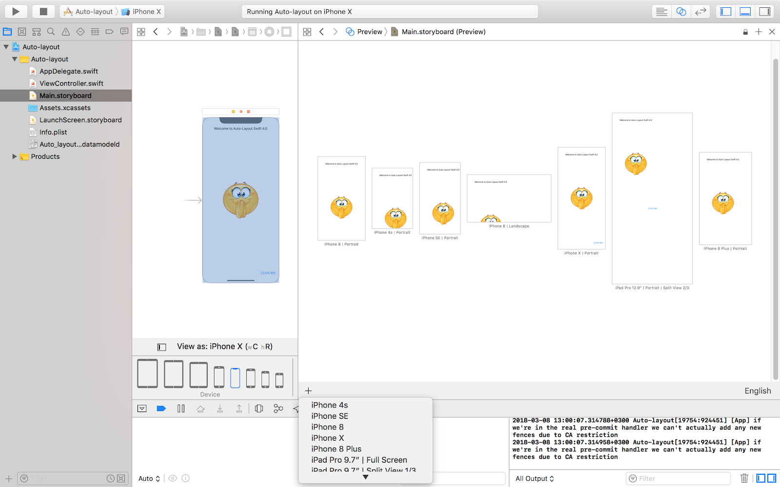 Auto Layout in Xcode