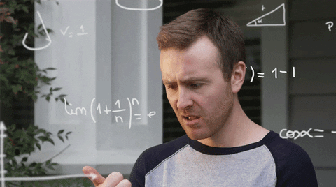 Gif of someone doing complex math